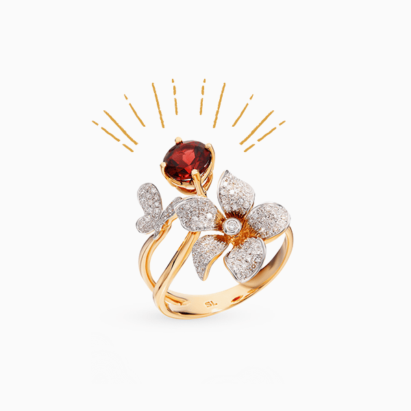 Кольцо SL из розового золота с бриллиантами 