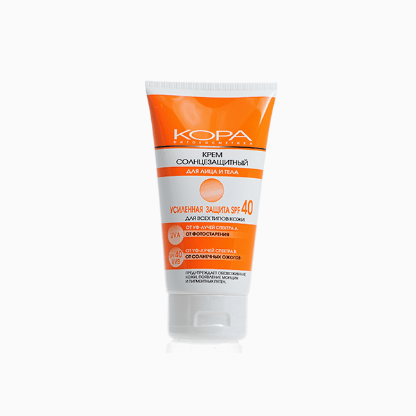 Солнцезащитный крем для лица и тела SPF 40, КОРА