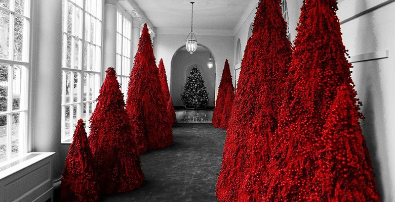 В Сети смеются над елками, которыми Мелания Трамп украсила Белый дом