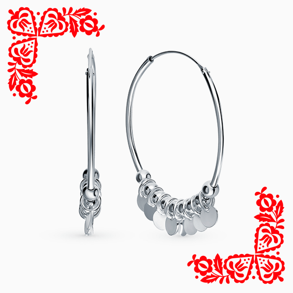 Серьги SL, серебро Серьги SL, серебро