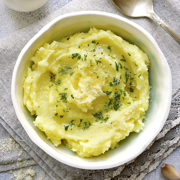 Толчёный картофель с сыром и зеленью