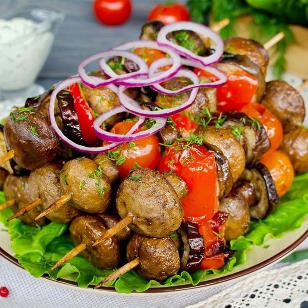 Грибные шашлычки