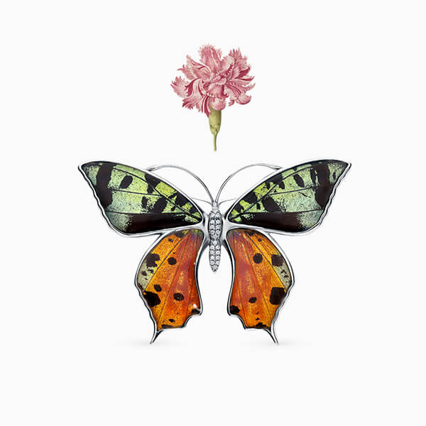 Брошь в форме бабочки – прекрасное дополнение к пиджаку в финале лета