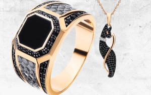 Розовое золото и черные кристаллы – роскошные контрасты в трендовых украшениях