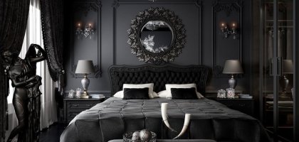 Черная спальня в интерьере: особенности, фото, для каких стилей подойдет