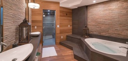 Чем отделать стены в ванной комнате кроме плитки: варианты с фото