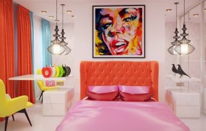 Спальня в стиле поп-арт: особенности, фото в интерьере, идеи