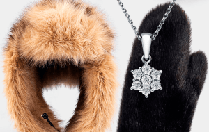 Аксессуары на зиму: шапка-ушанка, меховой шарф, варежки и украшения в стиле русской сказки