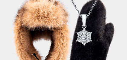 Аксессуары на зиму: шапка-ушанка, меховой шарф, варежки и украшения в стиле русской сказки