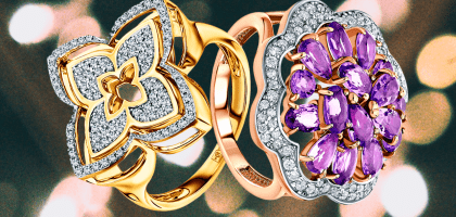 Крупные кольца с цветами – зрелищные украшения для любого праздника или вечеринки