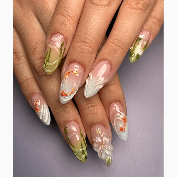 Маникюр «Шведский стол с морепродуктами» (Seafood Buffet Nails) модный этим летом