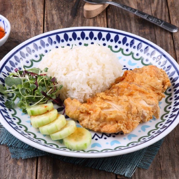 белый рис с курицей