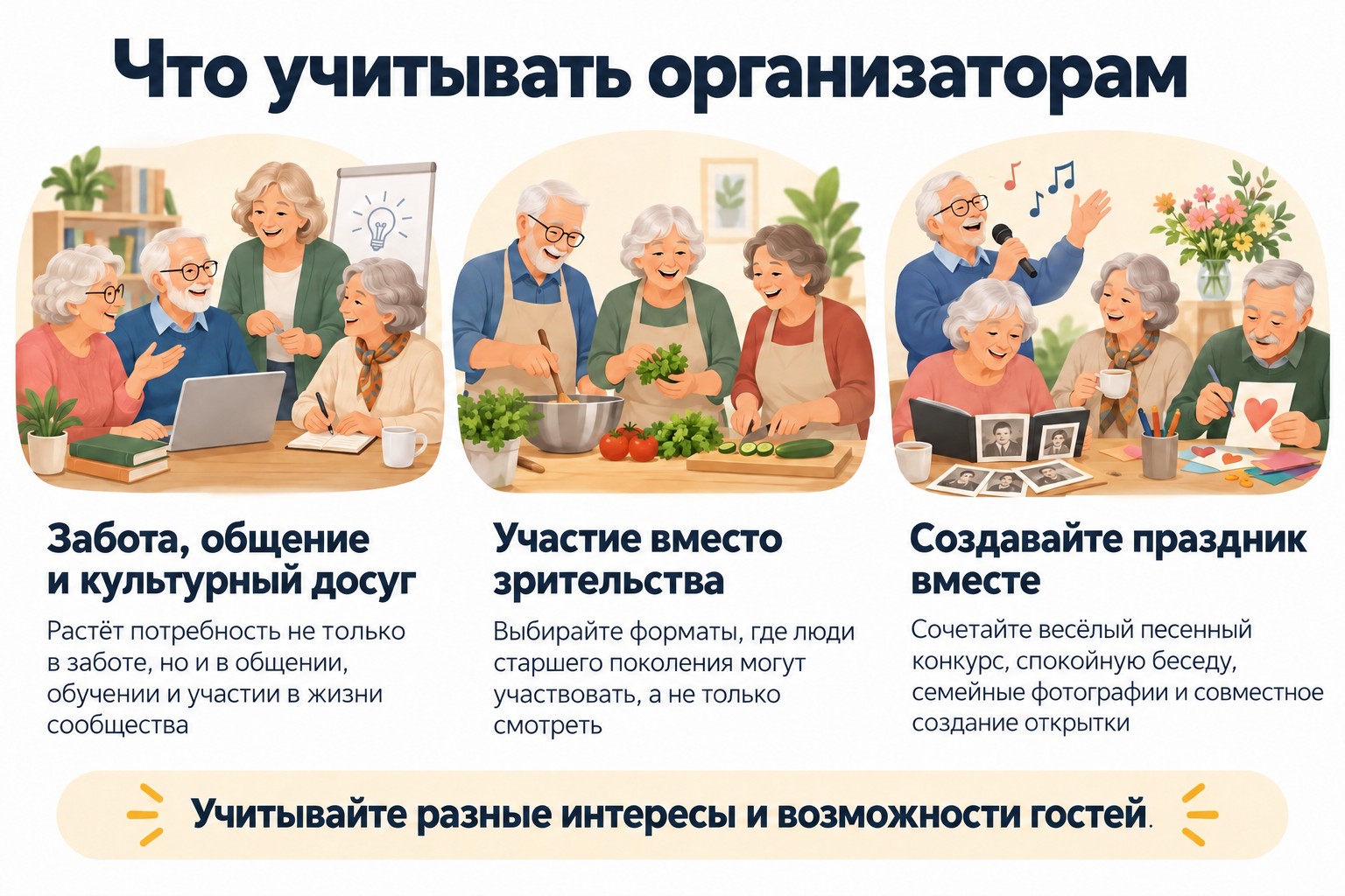 Сценарий на День пожилого человека: новые шуточные и оригинальные подборки￼